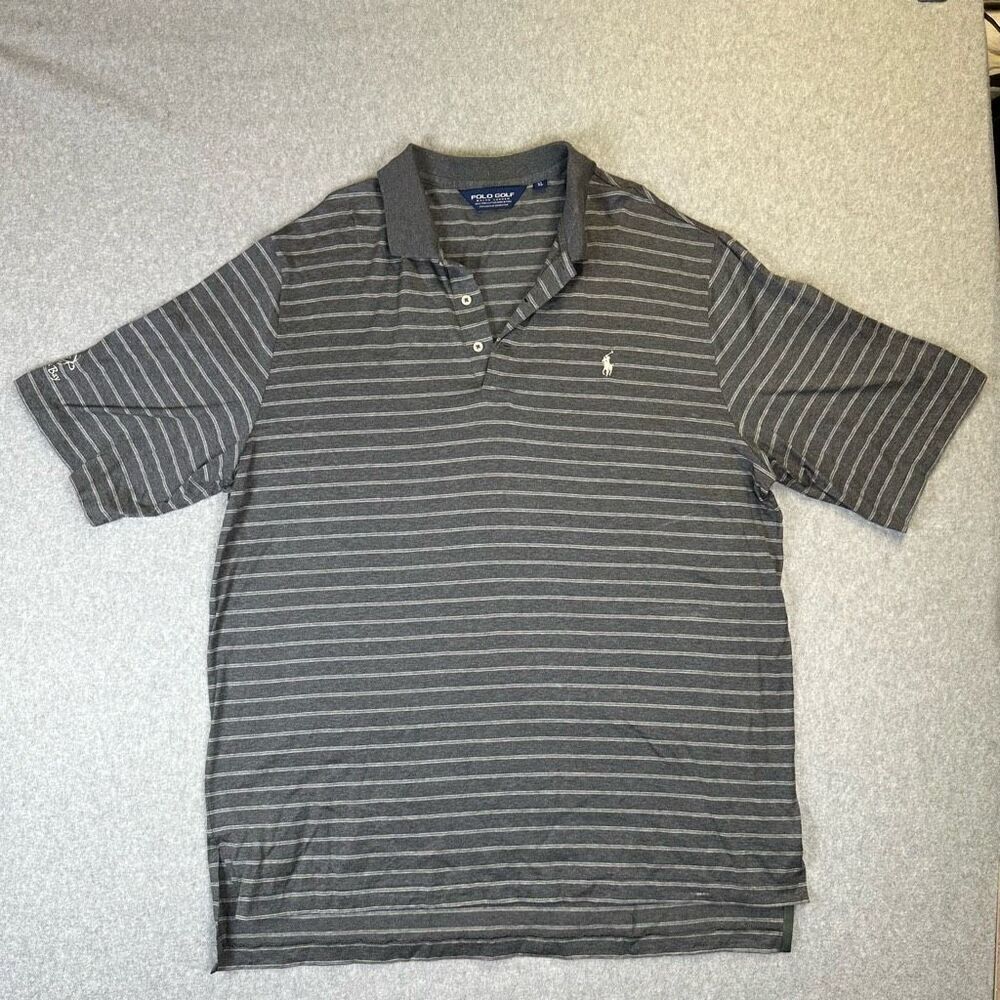 Polo Golf Ralph Lauren Men’s Size XL Turtle Bay Branded Polo Grey Striped Cotton
